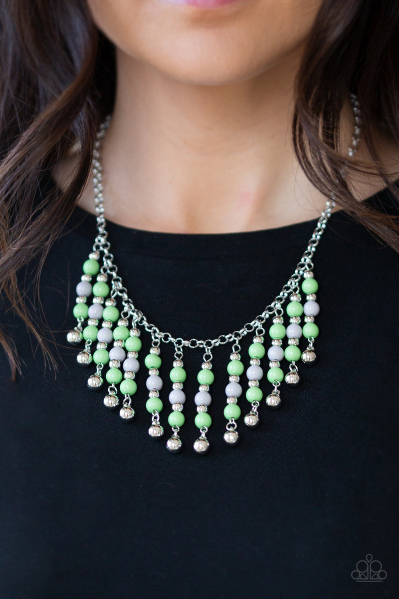 Rural revival green necklace top