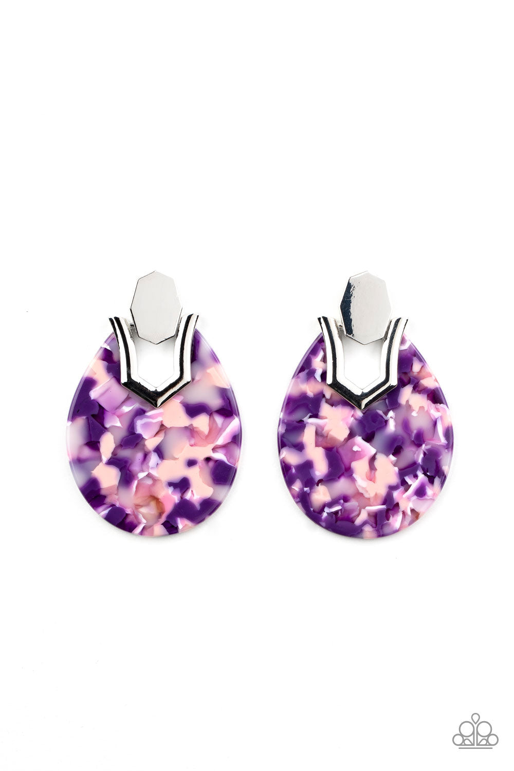 five-dollar-jewelry-haute-flash-purple-post earrings-paparazzi-accessories