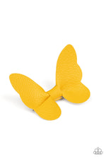 five-dollar-jewelry-butterfly-oasis-yellow-hair clip-paparazzi-accessories