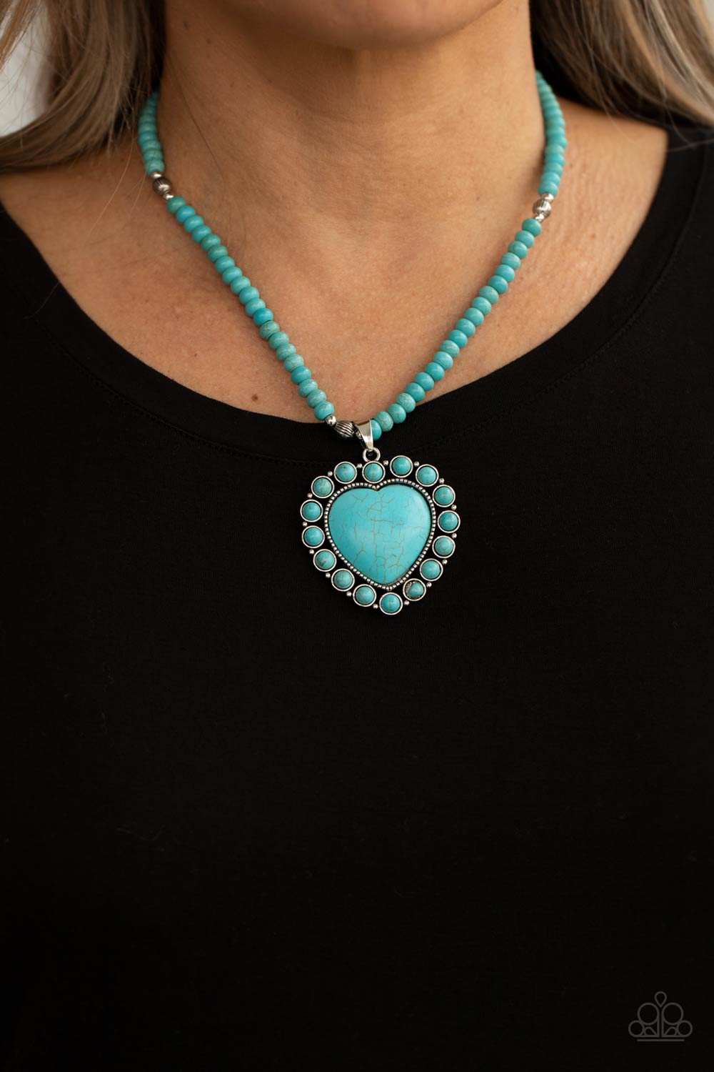 A Heart Of Stone - Blue Necklace - Paparazzi Accessories