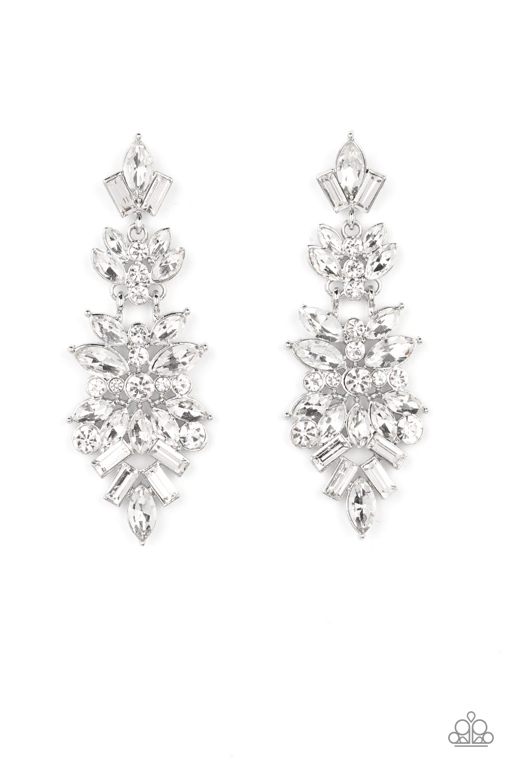 five-dollar-jewelry-frozen-fairytale-white-post earrings-paparazzi-accessories