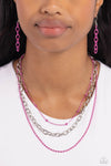 Mardi Gras Mayhem - Pink Necklace - Paparazzi Accessories