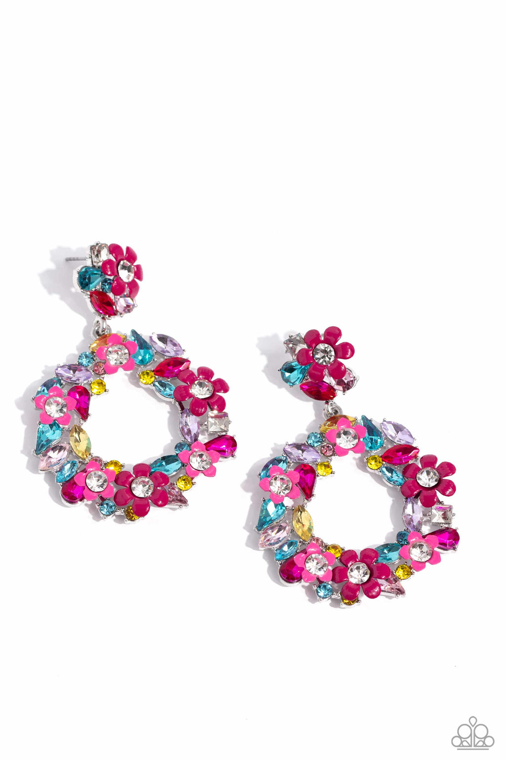 five-dollar-jewelry-wreathed-in-wildflowers-multi-post earrings-paparazzi-accessories