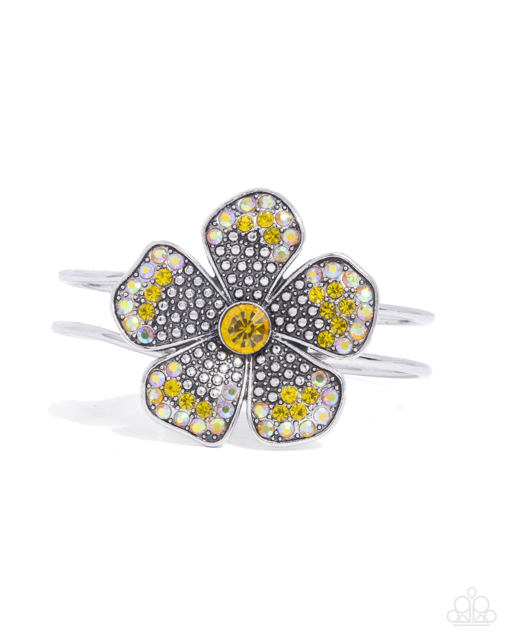 Bedazzled Bloom - Yellow Bracelet - Paparazzi Accessories