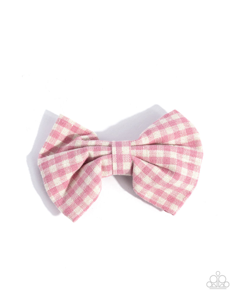 five-dollar-jewelry-gingham-grove-pink-hair clip-paparazzi-accessories