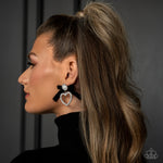 BOW and Then - Black Post Earrings - Paparazzi Accessories