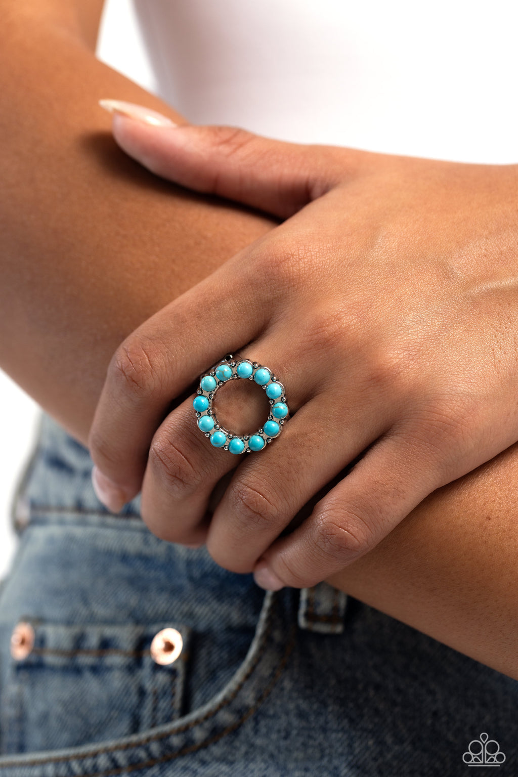 Stone Circles - Blue Ring - Paparazzi Accessories