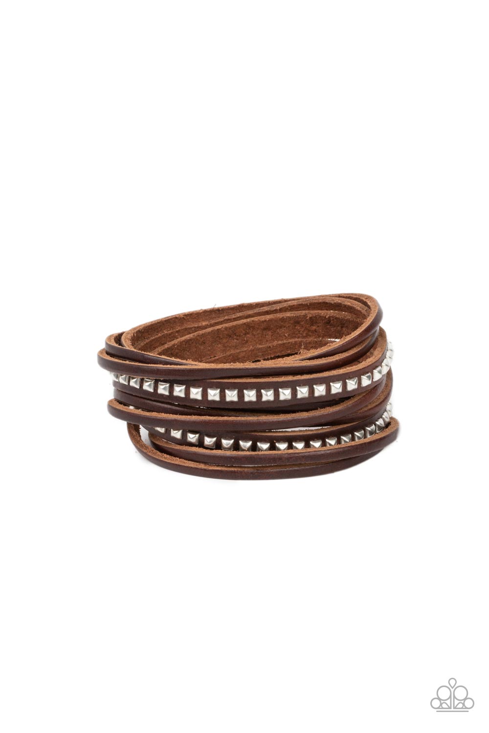 five-dollar-jewelry-studded-sensation-brown-bracelet-paparazzi-accessories