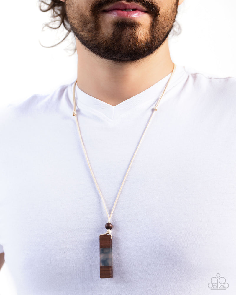 Timber Totem - Blue Necklace - Paparazzi Accessories