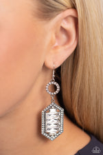 Combustible Craving - White Earrings - Paparazzi Accessories