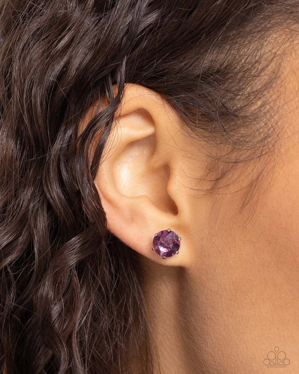 Breathtaking Birthstone - Purple Post Earrings - Paparazzi Accessories