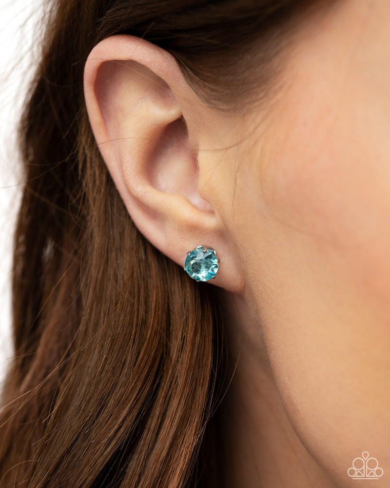 Breathtaking Birthstone - Blue Post Earrings - Paparazzi Accessories