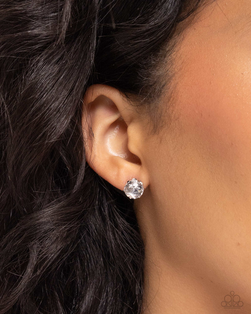 Breathtaking Birthstone - White Post Earrings - Paparazzi Accessories