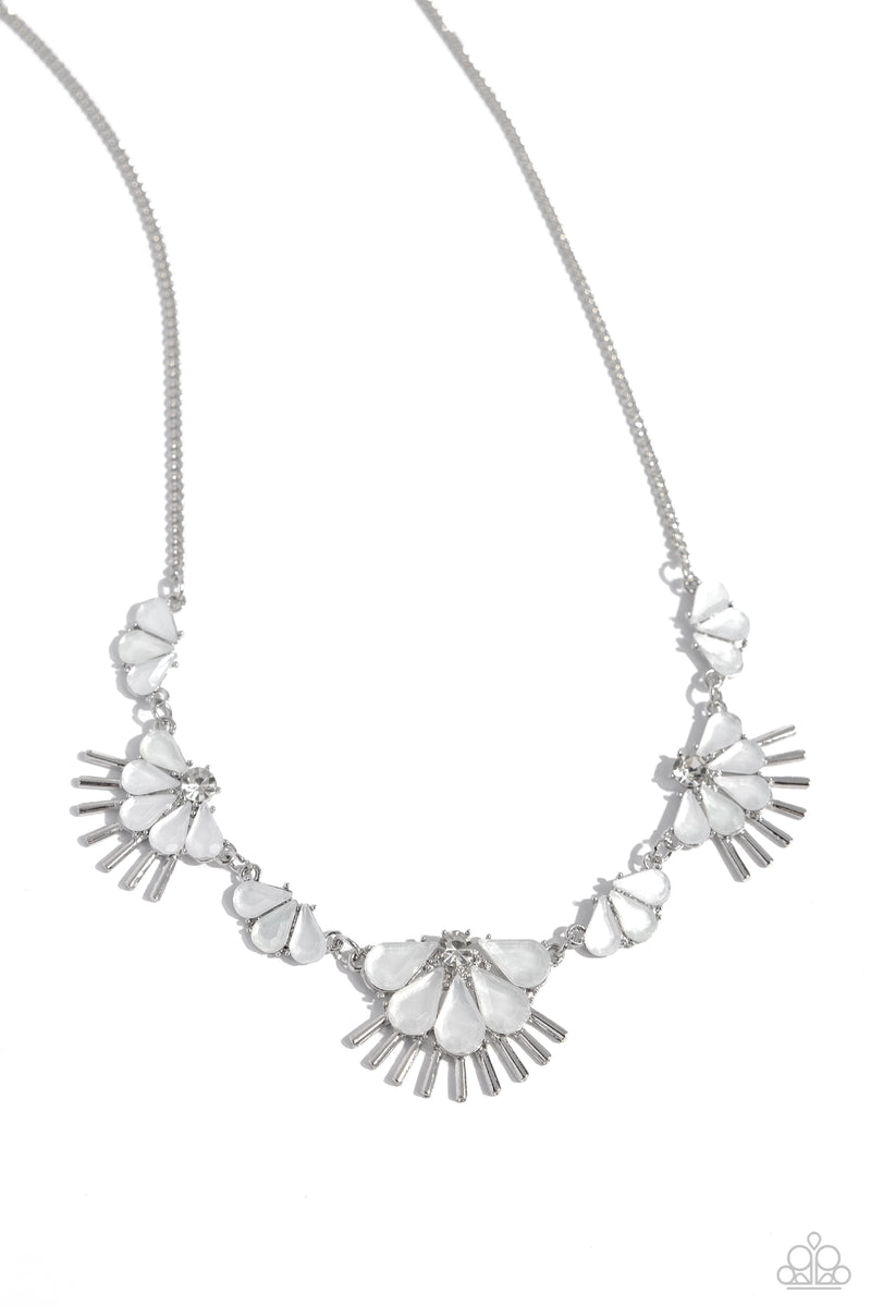 five-dollar-jewelry-fluttering-fan-white-necklace-paparazzi-accessories