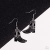 Boot Scootin Bling - Black Earrings - Paparazzi Accessories