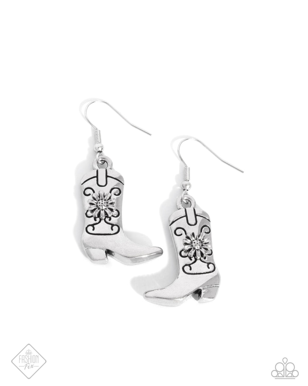 five-dollar-jewelry-beloved-boots-silver-earrings-paparazzi-accessories