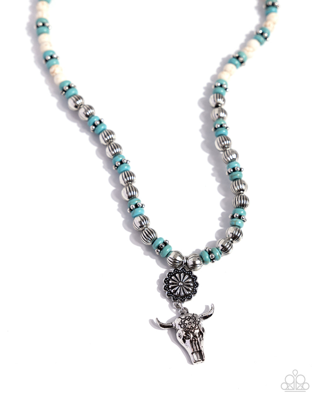 five-dollar-jewelry-longhorn-longevity-white-necklace-paparazzi-accessories