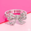 Its All A-BOW-t Me - White Bracelet - Paparazzi Accessories