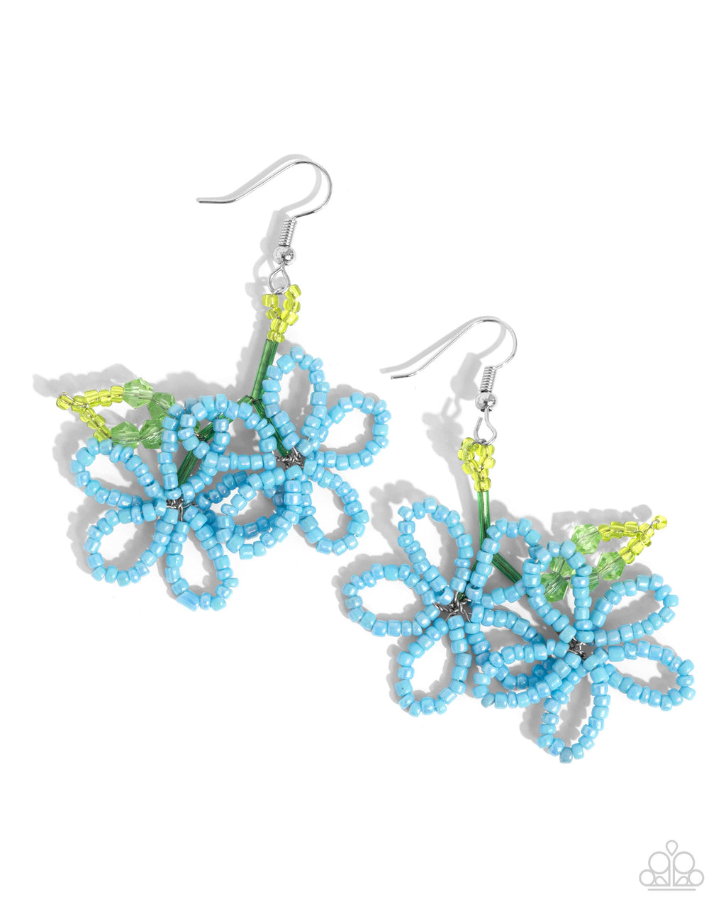 five-dollar-jewelry-beaded-blooms-blue-earrings-paparazzi-accessories