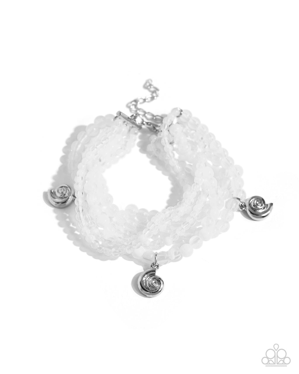 five-dollar-jewelry-swirling-shopaholic-white-bracelet-paparazzi-accessories