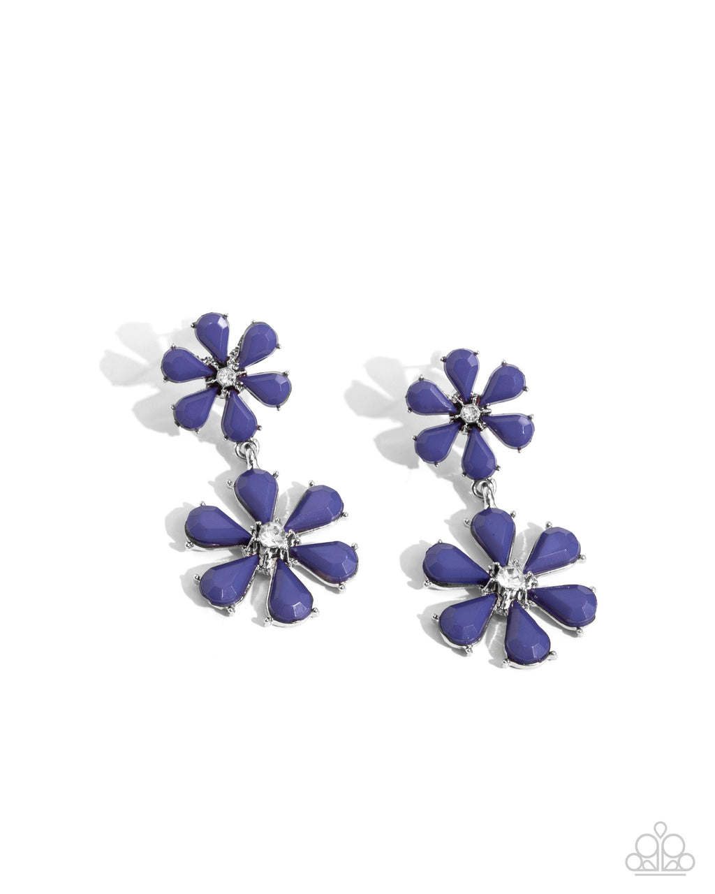 five-dollar-jewelry-a-blast-of-blossoms-blue-post earrings-paparazzi-accessories