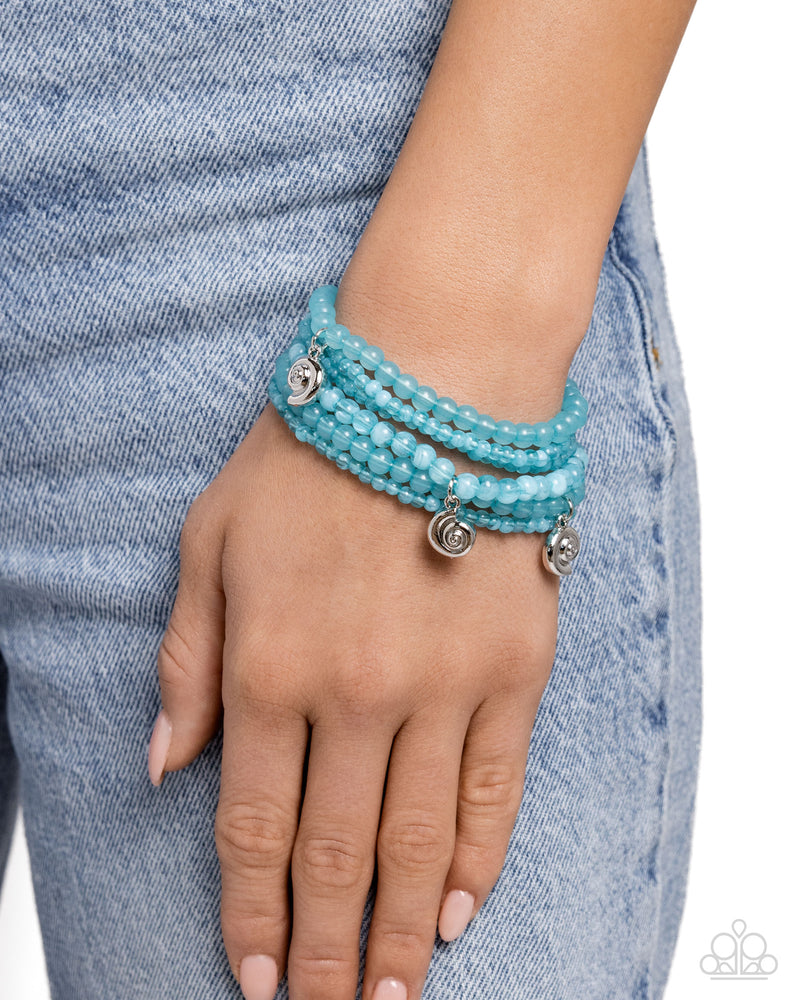 Swirling Shopaholic - Blue Bracelet - Paparazzi Accessories