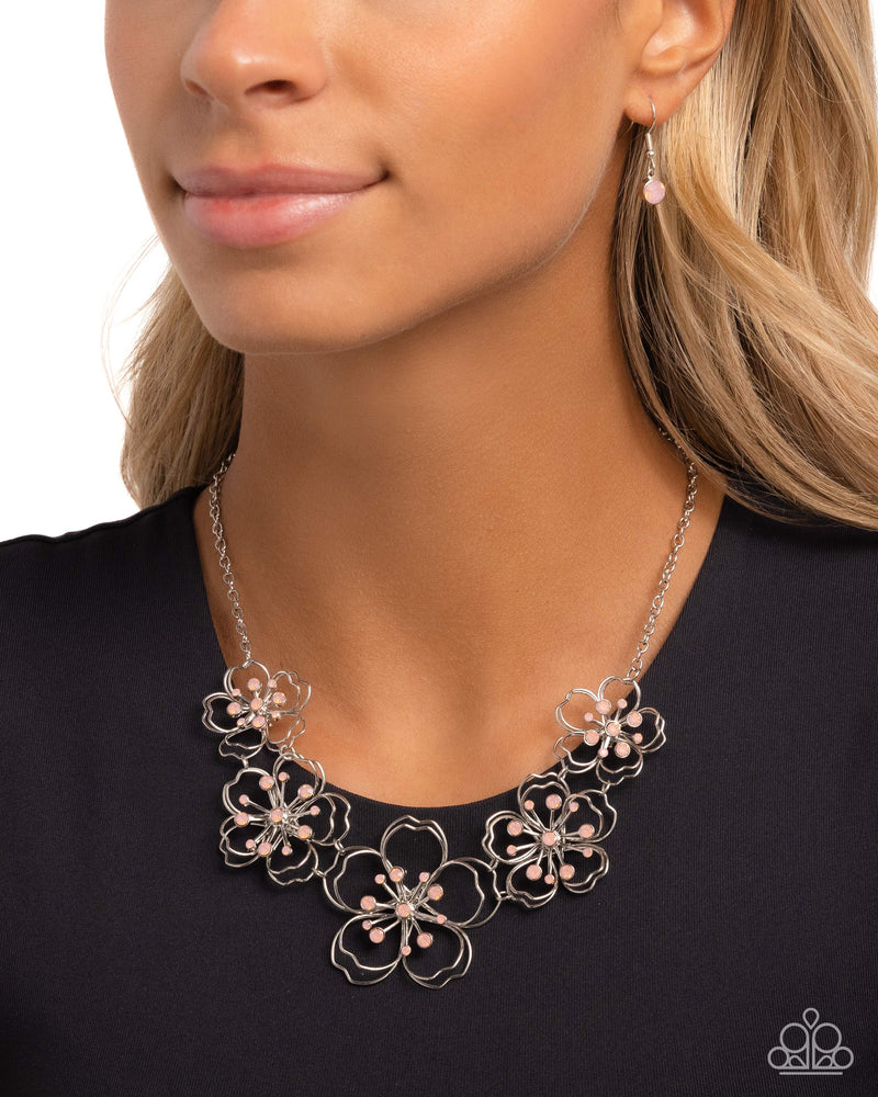 Wiry Wallflowers - Pink Necklace - Paparazzi Accessories