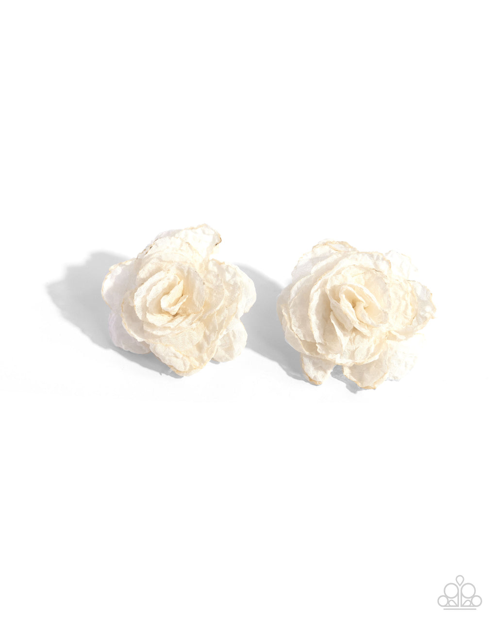 five-dollar-jewelry-tulle-twist-white-post earrings-paparazzi-accessories