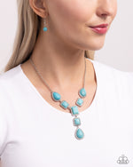 Defaced Deal - Blue Necklace - Paparazzi Accessories