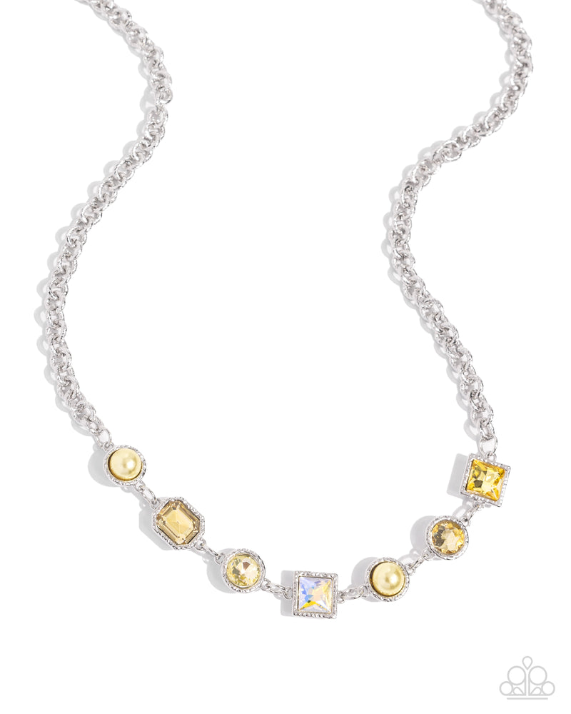 five-dollar-jewelry-bejeweled-bravado-yellow-necklace-paparazzi-accessories