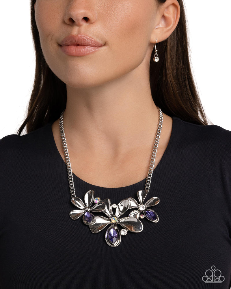 Twirling Triad - Purple Necklace - Paparazzi Accessories