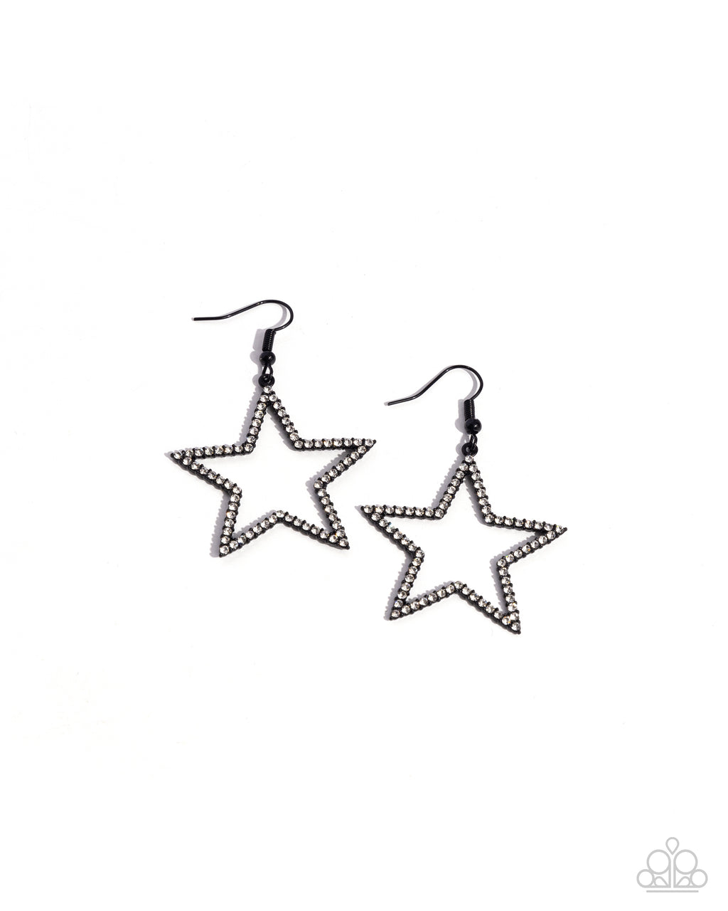 five-dollar-jewelry-streamlined-stars-black-earrings-paparazzi-accessories