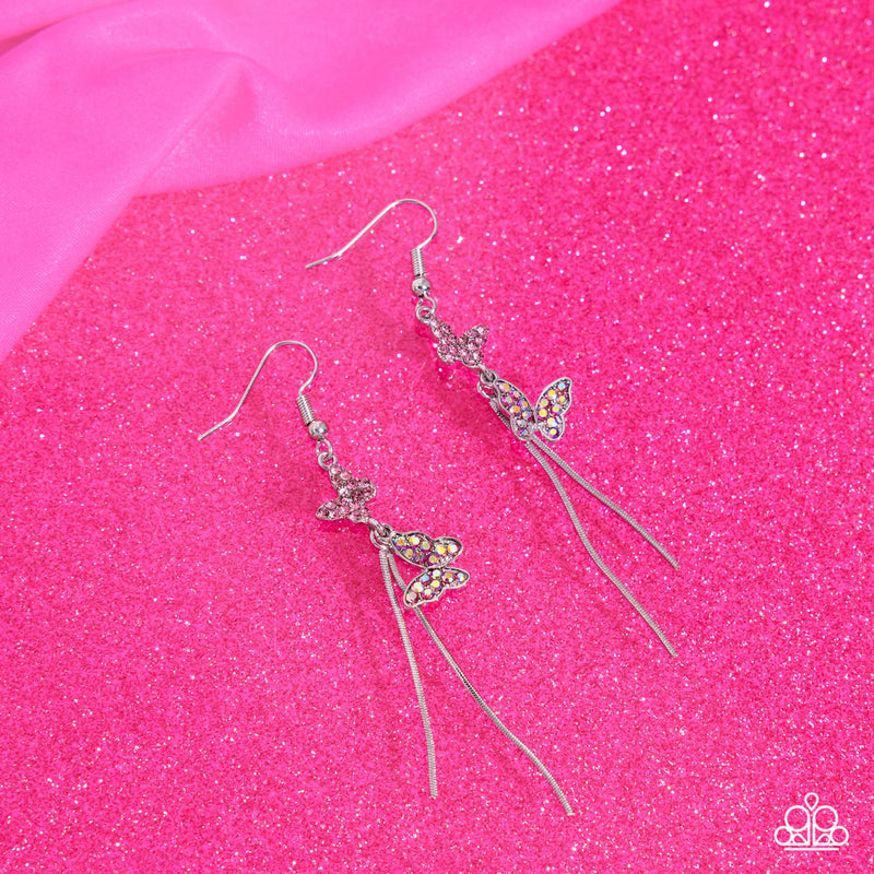 Aerial Affection - Pink Earrings - Paparazzi Accessories