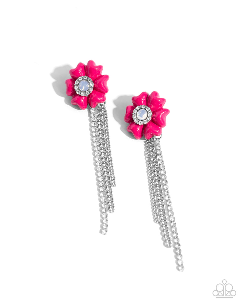 five-dollar-jewelry-floral-fuel-pink-post earrings-paparazzi-accessories