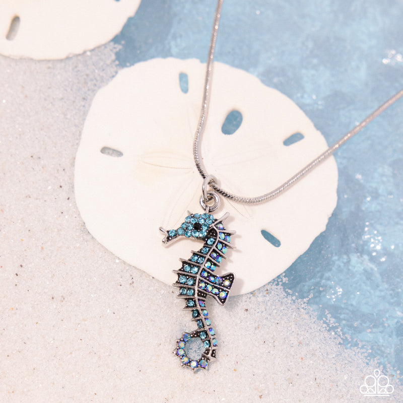 Seahorse Shanty - Blue Necklace - Paparazzi Accessories