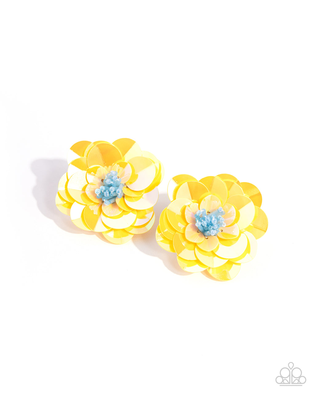 five-dollar-jewelry-floating-florals-yellow-post earrings-paparazzi-accessories