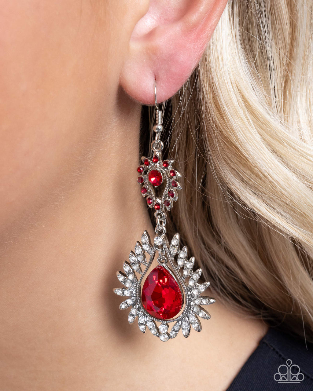 Teardrop Traveler - Red Earrings - Paparazzi Accessories