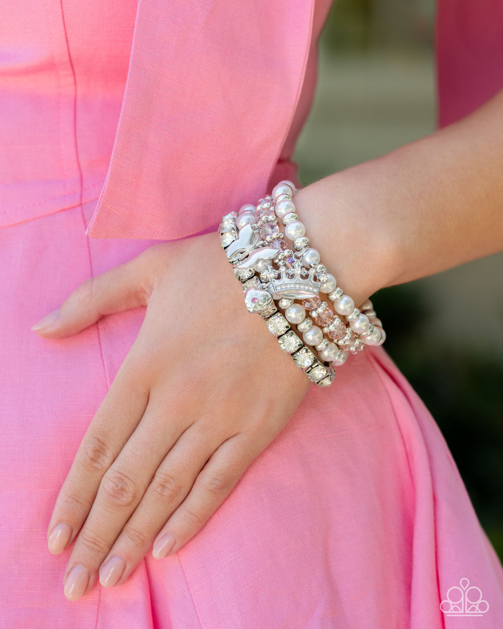 Feminine Charm - Pink Bracelet - Paparazzi Accessories