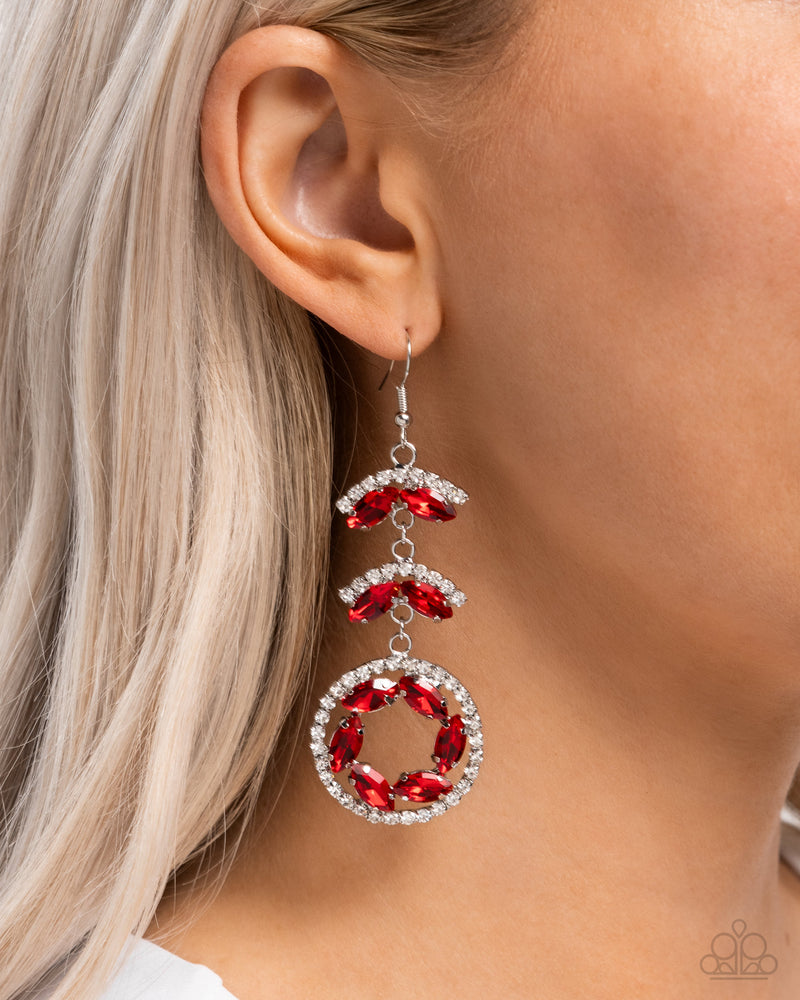 Polished Pattern - Red Earrings - Paparazzi Accessories