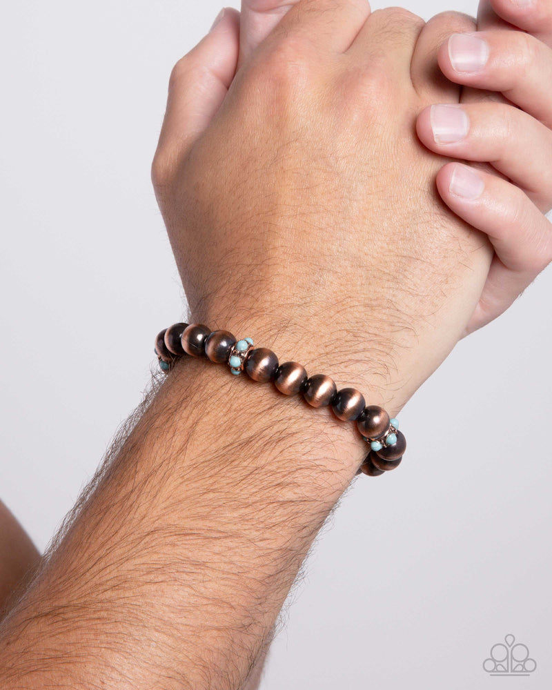 Stony Spotlight - Copper Mens Bracelet - Paparazzi Accessories