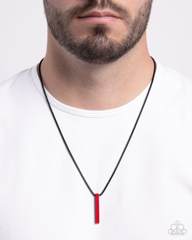 Modern Mix - Red Men’s Necklace - Paparazzi Accessories