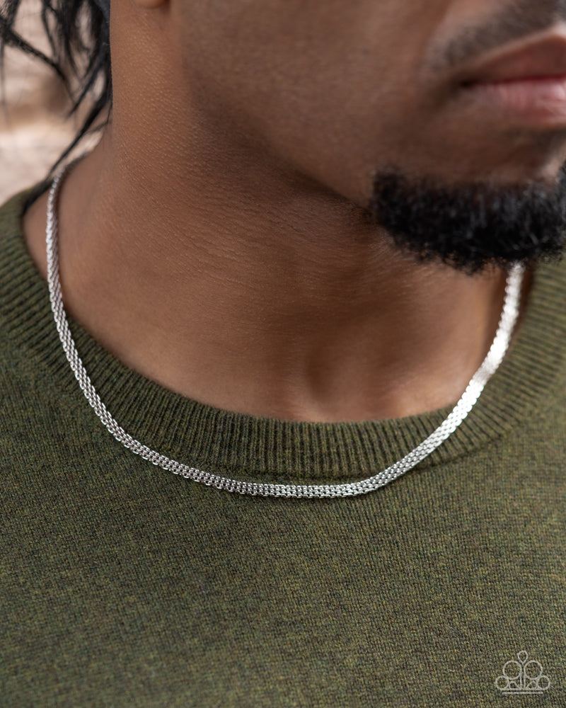 Chained Character - Silver Mens Necklace - Paparazzi Accessories