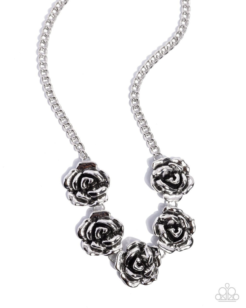 five-dollar-jewelry-refreshing-roses-silver-necklace-paparazzi-accessories