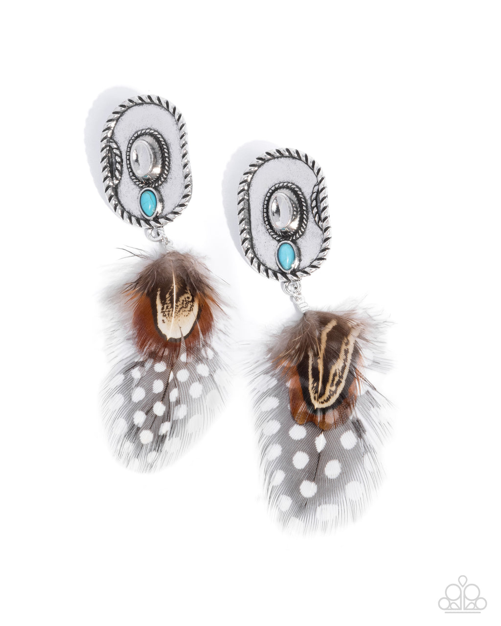 five-dollar-jewelry-feathered-fairy-tale-brown-post earrings-paparazzi-accessories