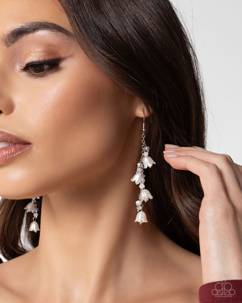 Snow Drops - White Earrings - Paparazzi Accessories