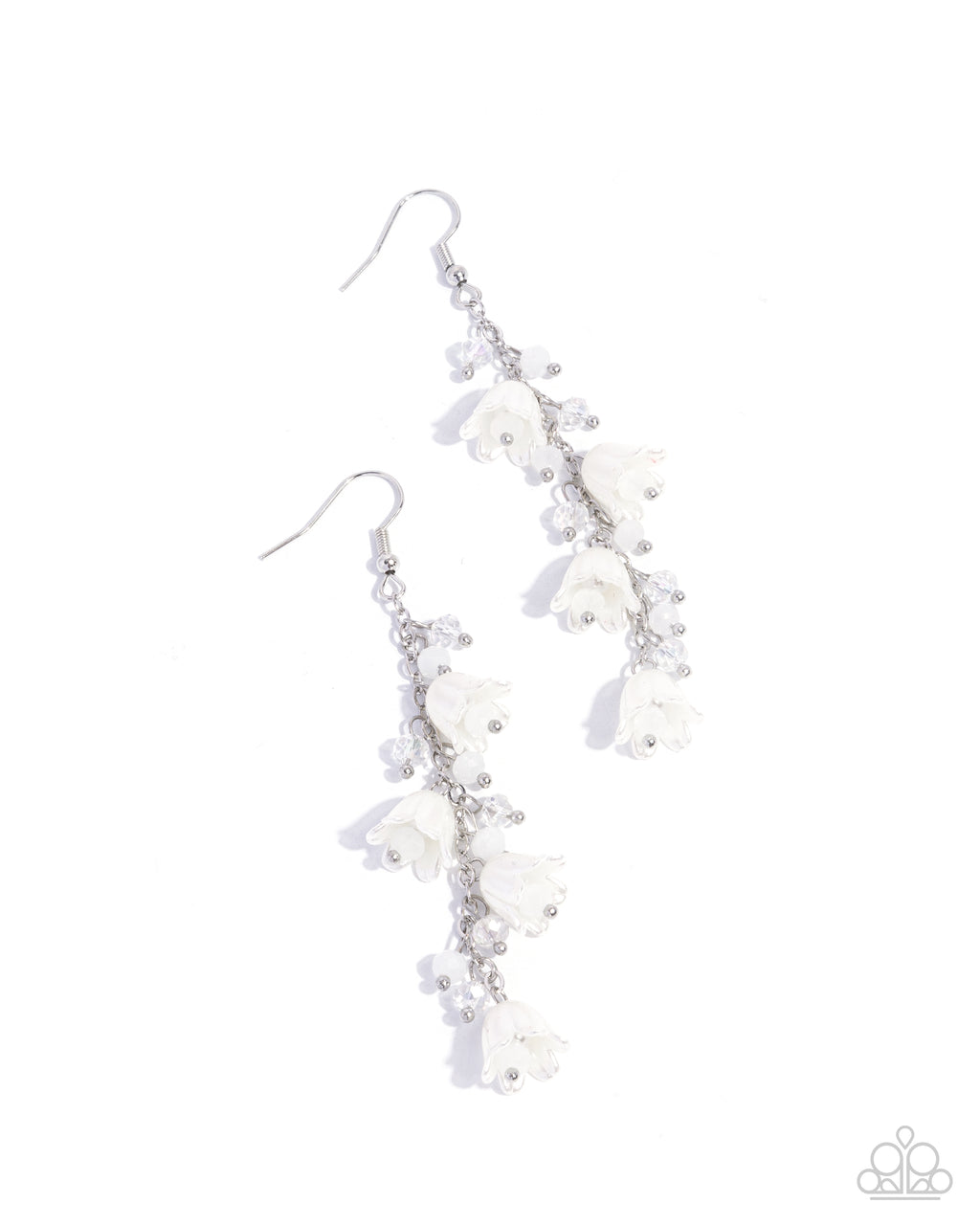 five-dollar-jewelry-snow-drops-white-earrings-paparazzi-accessories