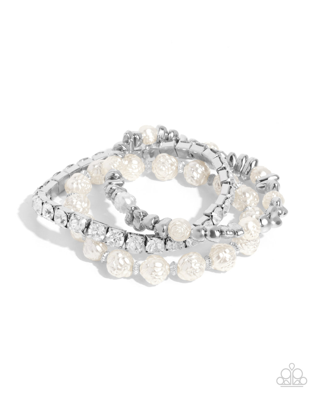 five-dollar-jewelry-fair-florals-white-bracelet-paparazzi-accessories