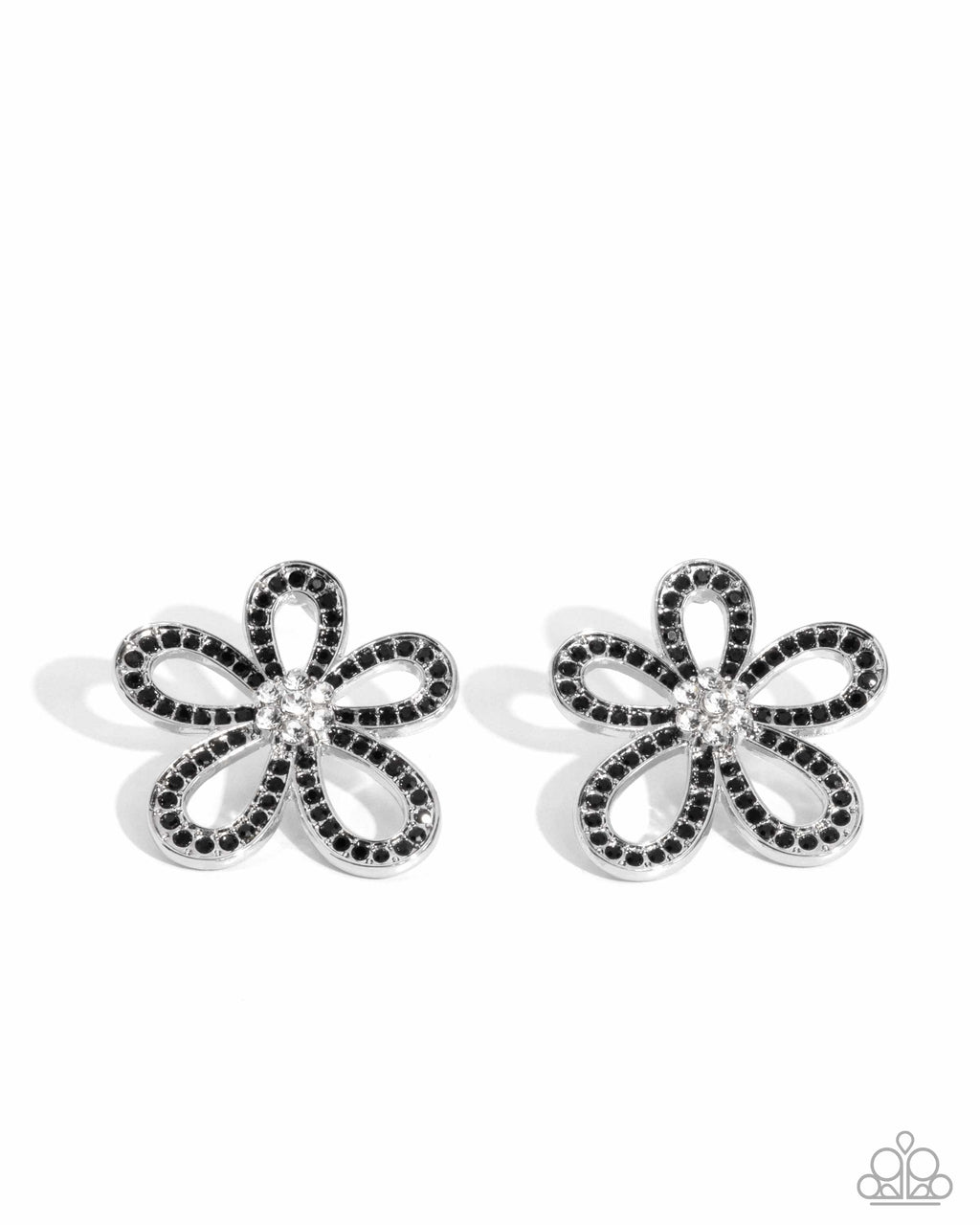 five-dollar-jewelry-blooming-belle-black-post earrings-paparazzi-accessories