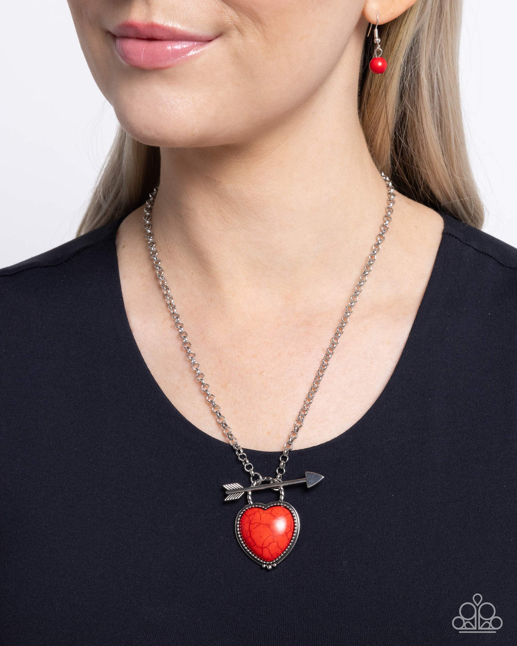 Artful Arrow - Red Necklace - Paparazzi Accessories