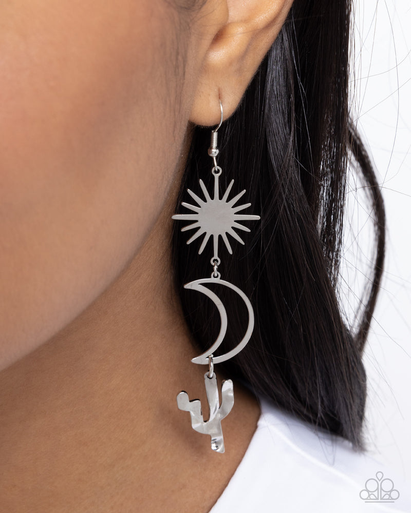 Wishfully Western - Silver Earrings - Paparazzi Accessories